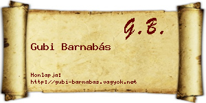 Gubi Barnabás névjegykártya