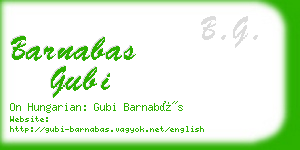 barnabas gubi business card